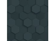Tapety Yara Origin - Vliesová tapeta na zeď, modrá, hexagony, 347853, 3D Reflections, Origin Vliesová tapeta na zeď, modrá, hexagony, 347853, 3D Reflections, Origin