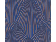 Vliesová tapeta na zeď, modrá, měděná, grafický vzor, 35851, Papis Loveday Fashion Icon, Marburg