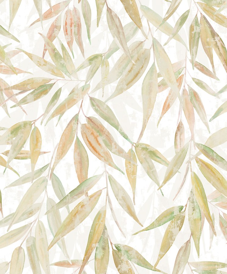 Vliesová tapeta na zeď, zeleno-béžová, listy, 89042, Naomi, Novamur - Novamur