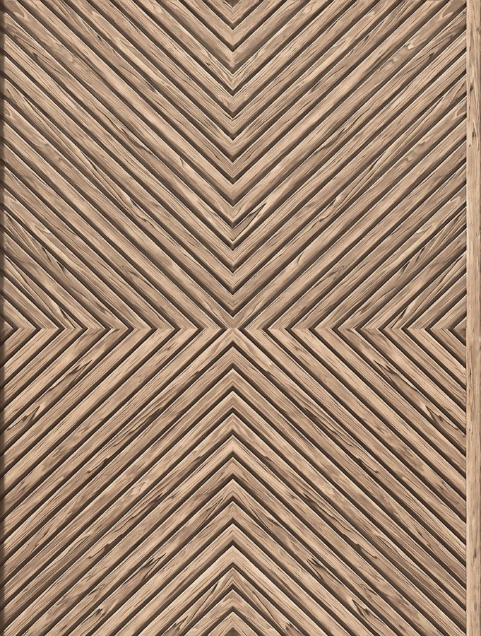 Vliesová tapeta na zeď, hnědo-béžová, imitace dřevěného obkladu, 89019, Naomi, Novamur - Novamur