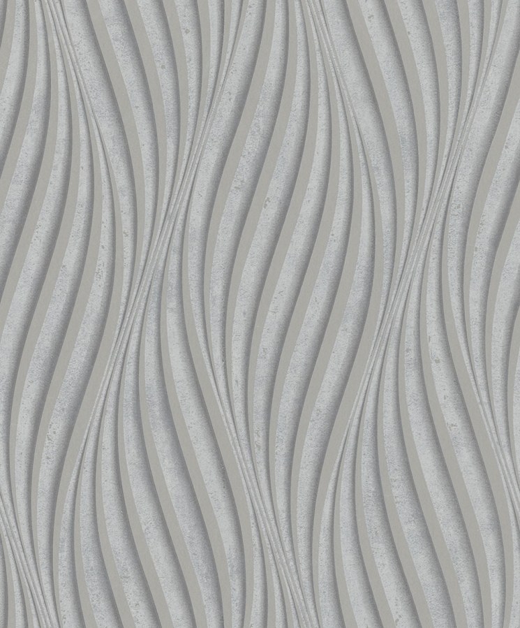 Vliesová tapeta na zeď, šedo-stříbrná, vlnky 34261, City Glow, Marburg - Marburg