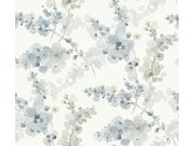 Šedo-modro-béžová květinová vliesová tapeta na zeď, EV3974, Candice Olson Casual Elegance, York