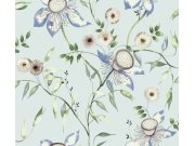 Světle modrá vliesová květinová tapeta na zeď, BL1792, Blooms Second Edition Resource Library, York