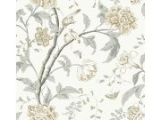 Bílá vliesová tapeta na zeď, rozkvetlé větvičky, BL1783, Blooms Second Edition Resource Library, York
