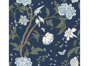 Modrá vliesová tapeta na zeď, rozkvetlé větvičky, BL1782, Blooms Second Edition Resource Library, York