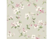 Béžová vliesová tapeta s květinami a vážkami, BL1763, Blooms Second Edition Resource Library, York