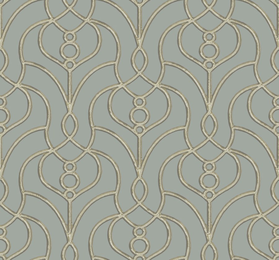 Šedo-modrá zámecká vliesová tapeta na zeď, EV3948, Candice Olson Casual Elegance, York