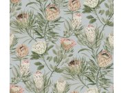 Modrá vliesová květinová tapeta na zeď, BL1755, Blooms Second Edition Resource Library, York