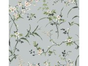 Šedá vliesová tapeta na zeď, rozkvetlé větvičky, BL1743, Blooms Second Edition Resource Library, York