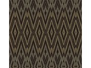 Černo-hnědá geometrická vliesová tapeta na zeď, EV3912, Candice Olson Casual Elegance, York