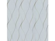 Luxusní šedo-modrá tapeta, metalické vlnky DD3701, Dazzling Dimensions 2, York