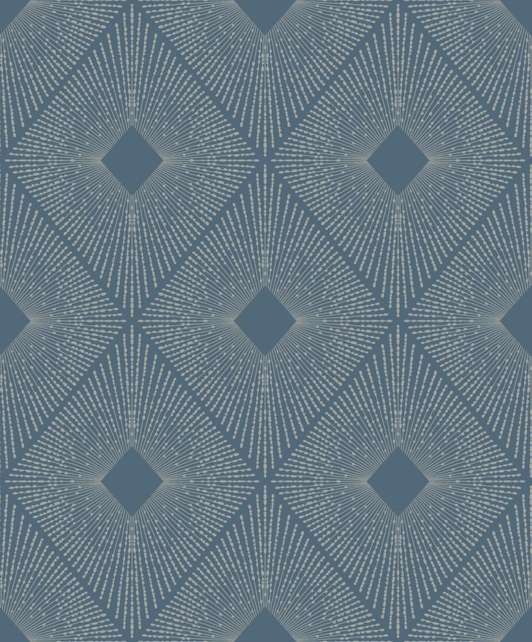 Modro-stříbrná geometrická vliesová tapeta na zeď, MD7131, Modern Metals, York - York