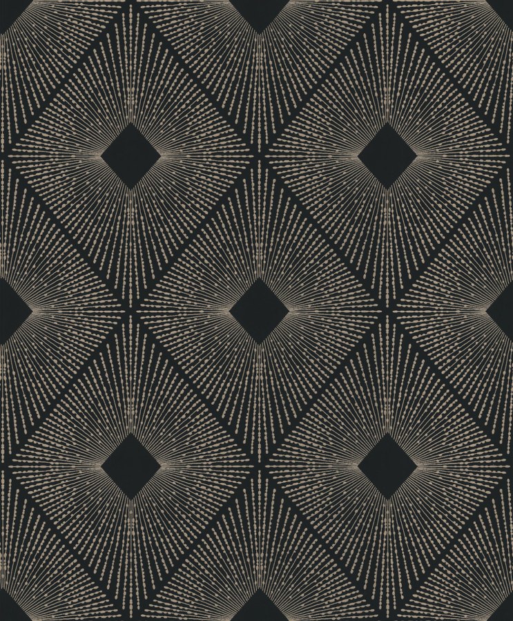 Černo-zlatá geometrická vliesová tapeta na zeď, NW3593, Modern Metals, York - York