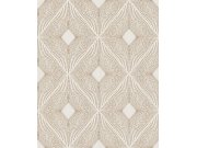 Krémovo-zlatá geometrická vliesová tapeta na zeď, NW3592, Modern Metals, York