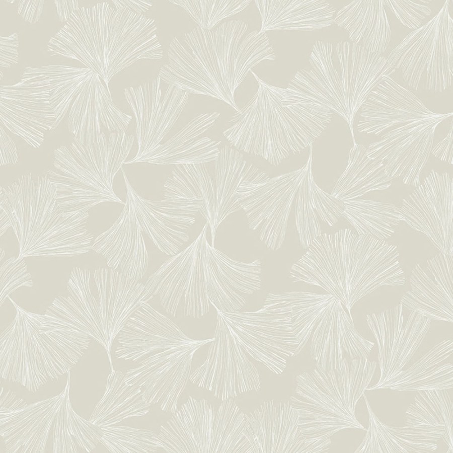 Krémová vliesová tapeta na zeď, bílé listy ginkga DD3744, Dazzling Dimensions 2, York - York