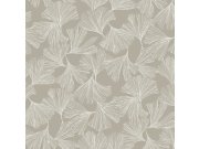 Béžová vliesová tapeta na zeď, bílé listy ginkga DD3746, Dazzling Dimensions 2, York