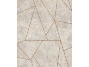 Šedo-béžovo-zlatá geometrická vliesová tapeta na zeď, NW3504, Modern Metals, York