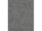 Šedo-zlatá geometrická vliesová tapeta na zeď, NW3502, Modern Metals, York