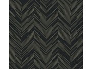 Černo-zlatá geometrická vliesová tapeta na zeď, MD7221, Modern Metals, York