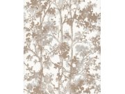 Metalická zlatá květinová vliesová tapeta na zeď, NW3583, Modern Metals, York