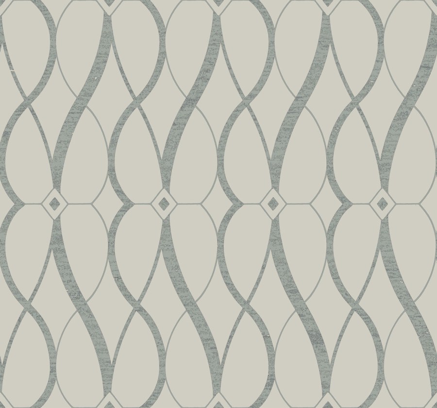 Béžovo-stříbrná geometrická vliesová tapeta na zeď, MD7175, Modern Metals, York