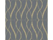 Šedo-zlatá geometrická vliesová tapeta na zeď, MD7176, Modern Metals, York