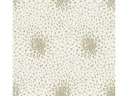 Krémovo-zlatá vliesová tapeta s listy, MD7103, Modern Metals, York