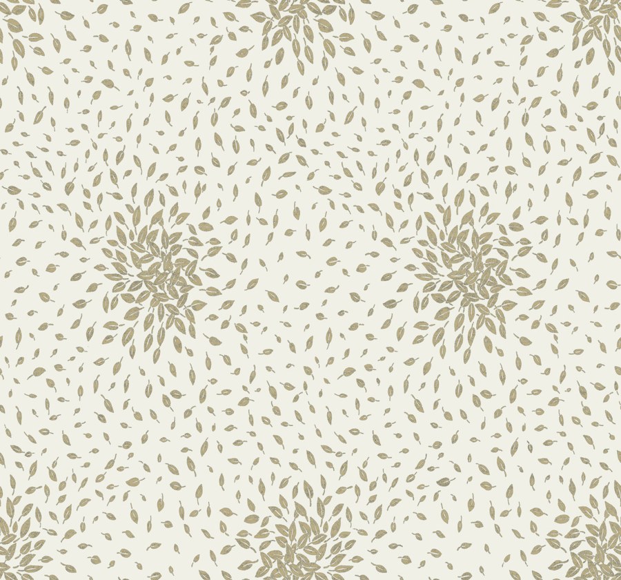 Krémovo-zlatá vliesová tapeta s listy, MD7103, Modern Metals, York - York