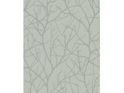 Zeleno-stříbrná vliesová tapeta na zeď, větvičky stromu, MD7124, Modern Metals, York