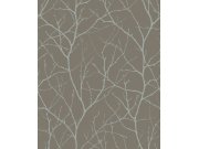Hnědo-stříbrná vliesová tapeta na zeď, větvičky stromu, MD7121, Modern Metals, York Tapety Yara - York