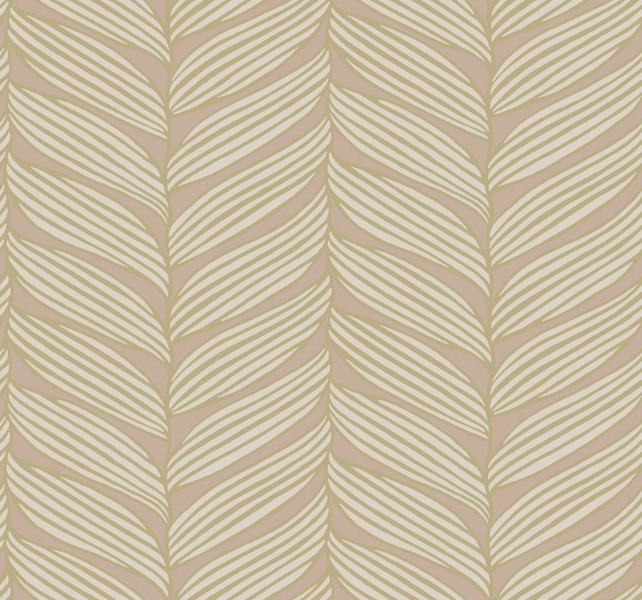 Růžovo-zlatá vliesová tapeta s listy, MD7161, Modern Metals, York - York