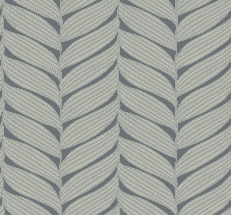 Šedo-stříbrná vliesová tapeta na zeď, listy, MD7163, Modern Metals, York - York