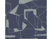 Modro-stříbrná geometrická vliesová tapeta na zeď, MD7112, Modern Metals, York Tapety Yara - York