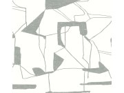 Bílo-stříbrná geometrická vliesová tapeta na zeď, MD7114, Modern Metals, York Tapety Yara - York