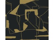 Černo-zlatá geometrická vliesová tapeta na zeď, MD7115, Modern Metals, York Tapety Yara - York