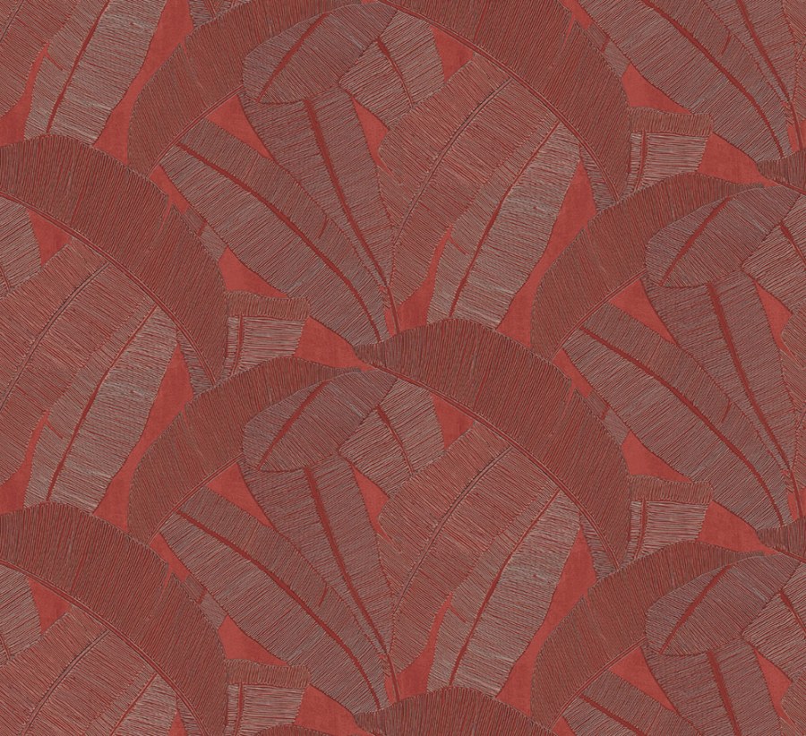Vliesová tapeta na zeď, červená, stříbrná, RIC205, Serica, Masureel - Masureel