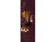 Vliesová obrazová tapeta na zeď, hnědá, bílá, stojící jeřábi, DGTRA7011-260, Traces, Masureel