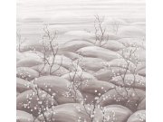 Vliesová obrazová tapeta na zeď, šedá, bílá, větvičky kvetoucí sakury, DGTRA5032-300, Traces, Masureel