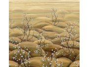 Vliesová obrazová tapeta na zeď, modrá, béžová, větvičky kvetoucí sakury, DGTRA5021-300, Traces, Masureel