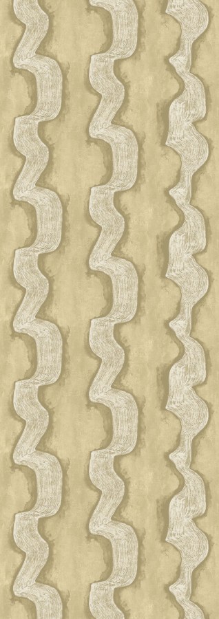 Vliesová obrazová tapeta na zeď, zlatá, béžová, vlnky, DGTRA303-260, Traces, Masureel - Masureel