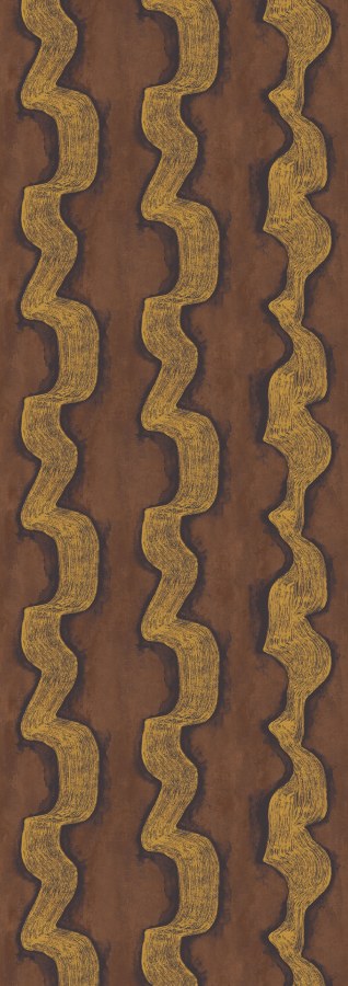 Vliesová obrazová tapeta na zeď, zlatá, hnědá, DGTRA302-300, Traces, Masureel - Masureel