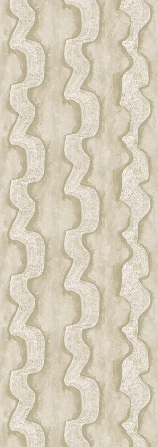 Vliesová obrazová tapeta na zeď, šedá, žlutá, vlnky, DGTRA301-260, Traces, Masureel - Masureel