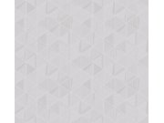 Vliesová obrazová tapeta na zeď, šedá, stříbrná, trojúhelníky, TRA103, Traces, Masureel