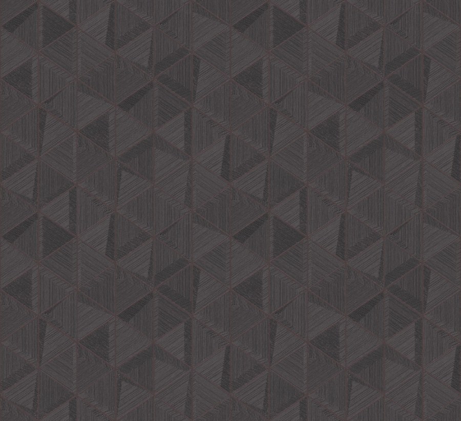 Vliesová obrazová tapeta na zeď, černá, hnědá, trojúhelníky, TRA101, Traces, Masureel - Masureel