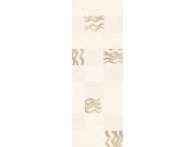 Vliesová obrazová tapeta na zeď, béžová, šedá, vlnky ve čtvercích, DGTRA6013-260, Traces, Masureel