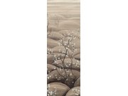 Vliesová obrazová tapeta na zeď, béžová, šedá, větvičky kvetoucí sakury, DGTRA5013-300, Traces, Masureel