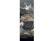 Vliesová obrazová tapeta na zeď, černá, šedá, letící jeřábi, DGTRA4012-260, Traces, Masureel