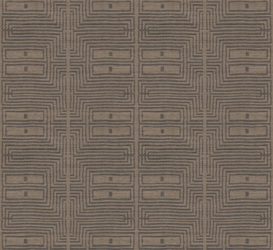 Vliesová tapeta na zeď, imitace látky, obrazce, hnědá, černá, RIC303, Serica, Masureel - Masureel