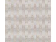 Vliesová tapeta s pruhy, šedá, béžová, imitace látky, RIC101, Serica, Masureel