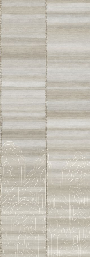 Vliesová obrazová tapeta na zeď, béžová, šedá pruhy, DGTRA8032-260, Traces, Masureel - Masureel